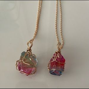 Dyed Quartz Pendants